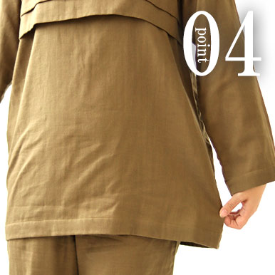 ちょっぴり裾広がりのAライン、ゆったりデザイン