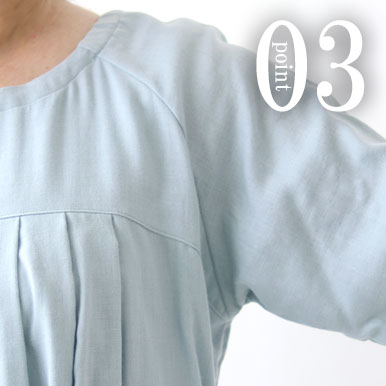 ラグラン袖で肩周りもゆったり寝返りもしやすい