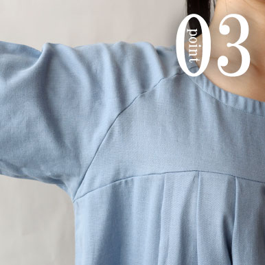 ラグラン袖で肩周りもゆったり寝返りもしやすい