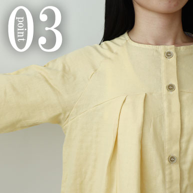 ラグラン袖と広めの肩周りでゆったり寝返りもしやすい