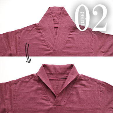 折っても立てても着られるショールカラー