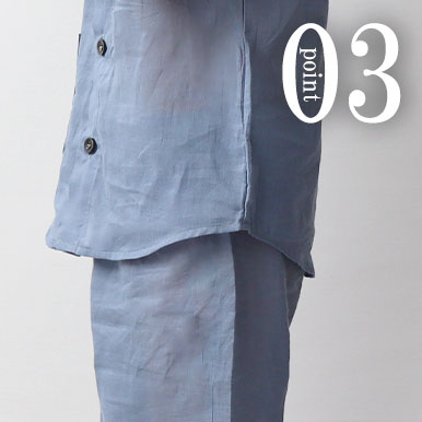 お尻が少し隠れる後ろすそ丈。シャツのスワローテールを採用