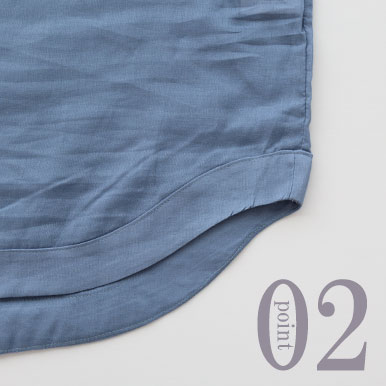 すそのボリュームあるアール部分がおしゃれ度アップ！ルームウェアとしても