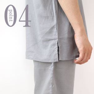 両サイドに8cmのスリットつきで眠りやすく、動きやすい