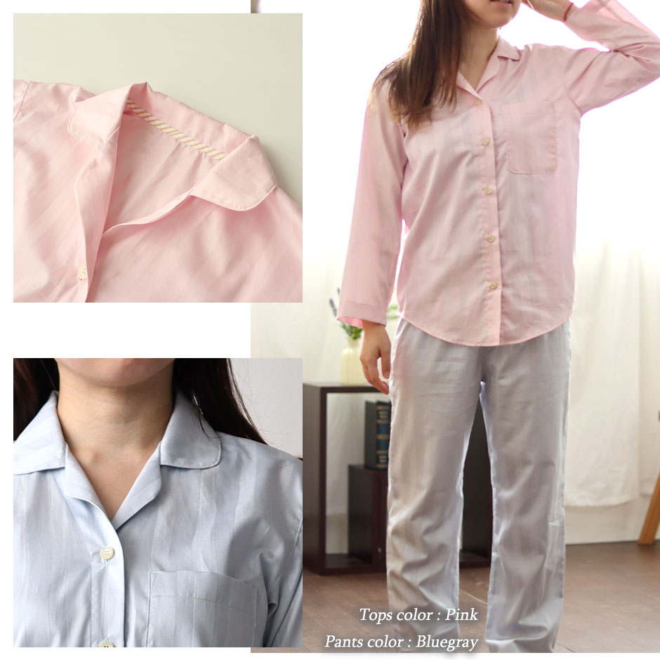 あのホテルに常備されているサテンストライプのスリーパーをぜひ、ご家庭でも。