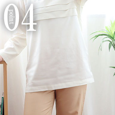 ちょっぴり裾広がりのAライン、ゆったりデザイン