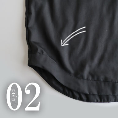 すそのボリュームあるアール部分がおしゃれ度アップ！部屋着としても