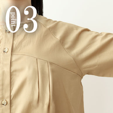 ラグラン袖と広めの肩周りでゆったり寝返りもしやすい