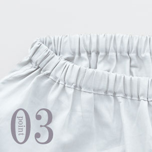 洗濯ネームなどの異素材をつけず、ストレスフリー