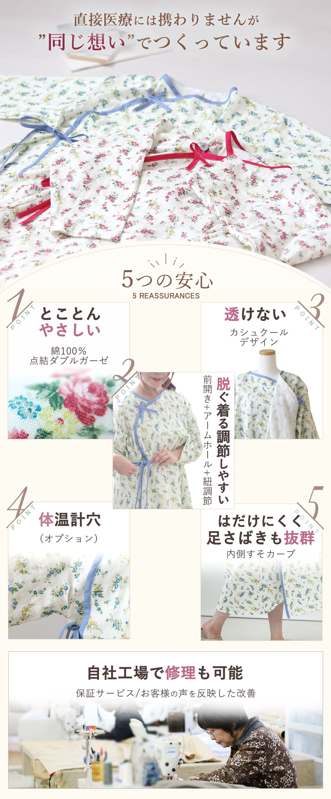 直接医療には携わりませんが同じ想いでつくっています