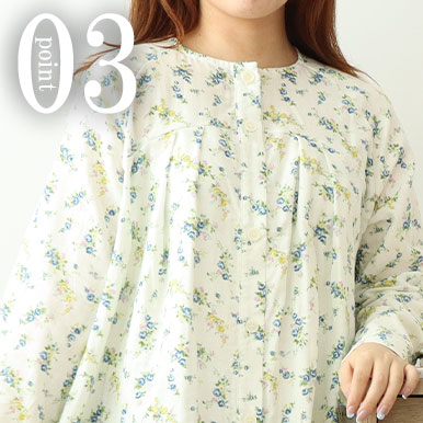 ラグラン袖で肩周りもゆったり寝返りもしやすい