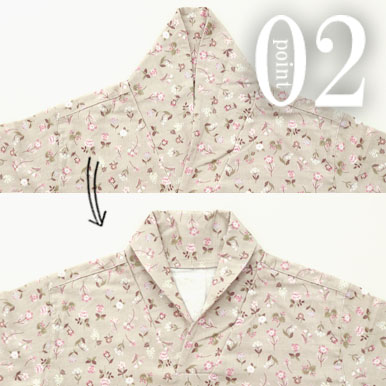 折っても立てても着られるショールカラー