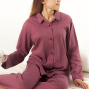 コットンムースバンドカラーパジャマ