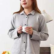 コットンワッフルニットスモールカラーパジャマ