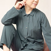 天竺ニット七分袖パジャマ