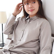 80インドオーガニック超長綿サテンスモールカラーパジャマ