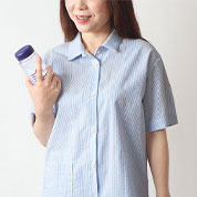 先染めサッカーストライプレディースパジャマ