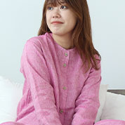 60先染めフランスリネンレディースパジャマ