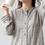 ニットリネン半袖襟ありパジャマ