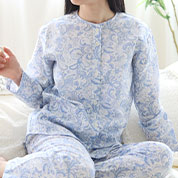 ペイズリーダブルガーゼレディースパジャマ