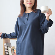 コットンムースヘンリーネックパジャマ