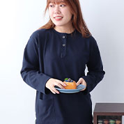 オーガニックコットンムースヘンリーネックパジャマ