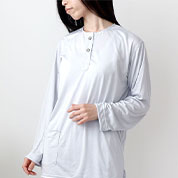 シルクニットヘンリーネックパジャマ