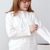 ピーチフレッシュダブルガーゼ長袖ヘンリーネックパジャマ