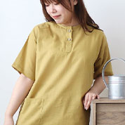 1重ガーゼヘンリーネックパジャマ