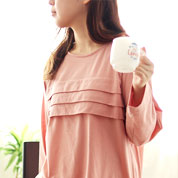 天竺ニット3段タックパジャマ