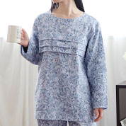 ペイズリーダブルガーゼ3段タックパジャマ