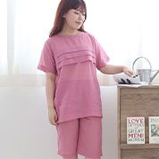 1重ガーゼ三段タックパジャマ