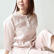 エアリーリップル七分袖丈パジャマ