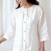 フランスリネン七分袖丈パジャマ