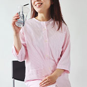 サッカーストライプ七分袖丈パジャマ