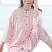 天竺ニット七分袖パジャマ