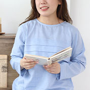 80オーガニック超長綿ダブルガーゼ胸元3段タックワンピース