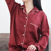 レーヨンサテンパイピングパジャマ