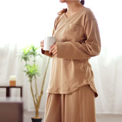 コットンムースVネックかぶりパジャマ