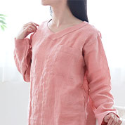 フランスリネンVネックかぶりパジャマ