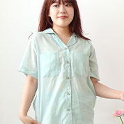 1重ガーゼ半袖開襟パジャマ