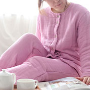 コットンウール6重ガーゼレディースパジャマ