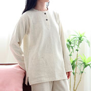 裏起毛スウェットヘンリーネックパジャマ