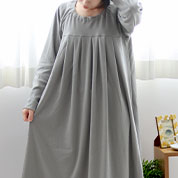 コットンムース胸元切替ワンピース