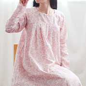 ペイズリーダブルガーゼ胸元切替Aラインワンピース