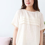 ダブルガーゼ敏感肌向け3段タックパジャマ