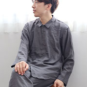 80オーガニック超長綿ダブルガーゼスモールカラーパジャマ