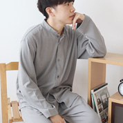 コットンムースバンドカラーパジャマ