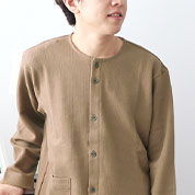 コットンワッフルニットノーカラーパジャマ