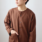 ダブルガーゼノーカラーパジャマ